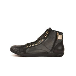 Pataugas BANJOU LATSA/MIX F4H NOIR/DORÉ -Pataugas Soldes Boutique 628259 946 BASKET HAUTE FEMME LATSA MIX F4H NOIR DORE 3