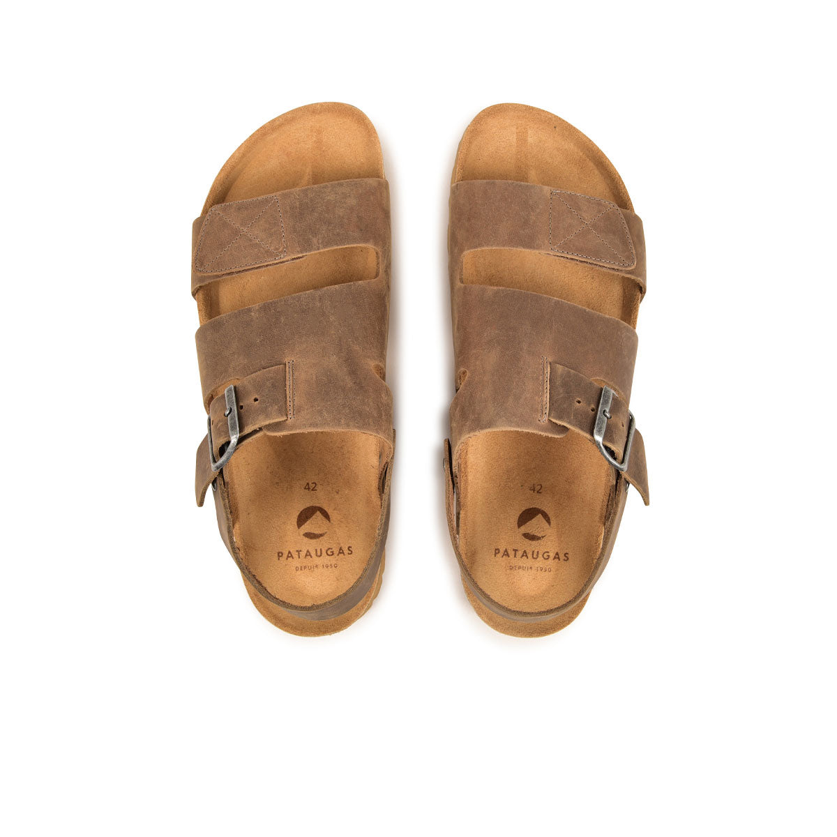 Devant 43 Devant -Pataugas Soldes Boutique SANDALE HOMME LUCAS H2I MARRON 628532 800 6 1